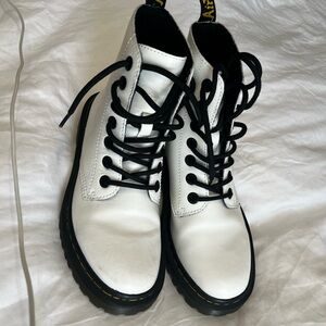 Dr. Martens White and Black Combat Boots